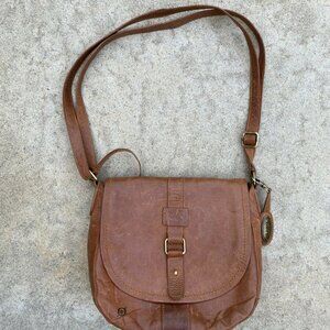 BORN SHOES Women's Genuine Leather Brown Crossbody Satchel Hang Bag Purs…​
